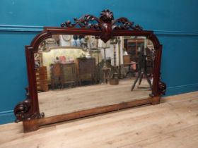 19th C. carved mahogany overmantle mirror {122 cm H x 190 cm W}.