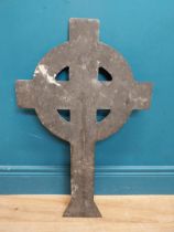 Early 20th C. Celtic bronze cross. {66 cm H x 40 cm W}.