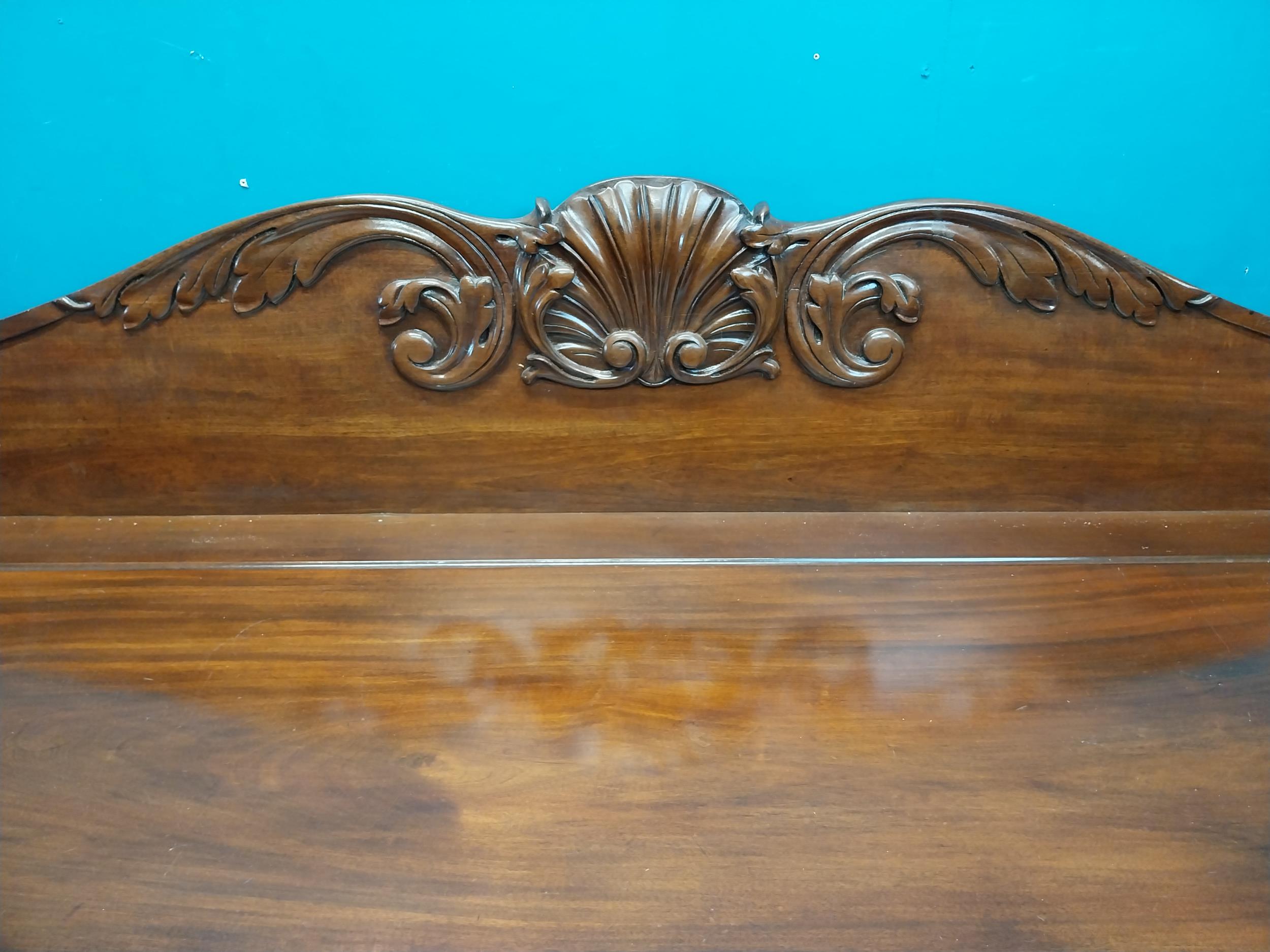 Good quality Irish William IV mahogany server with carved gallery back raised on carved cabriole - Image 7 of 8