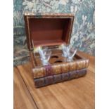 Early 20th C. decanter box in the form of books {19 cm H x 26 cm W x 21 cm D}.