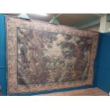 19th C. French tapestry depicting birds and woodland {237 cm H x 327 cm W}.