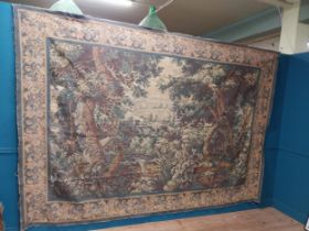 19th C. French tapestry depicting birds and woodland {237 cm H x 327 cm W}.