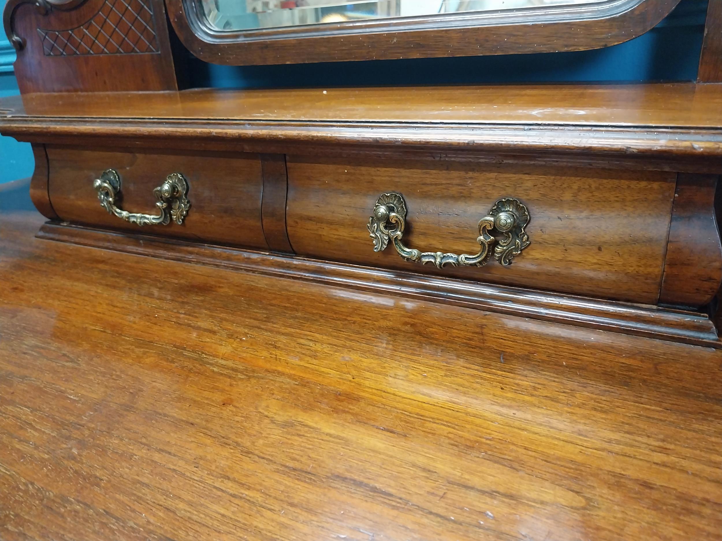 Good quality Edwardian mahogany dressing table with mirrored back above two short drawers and two - Image 4 of 8