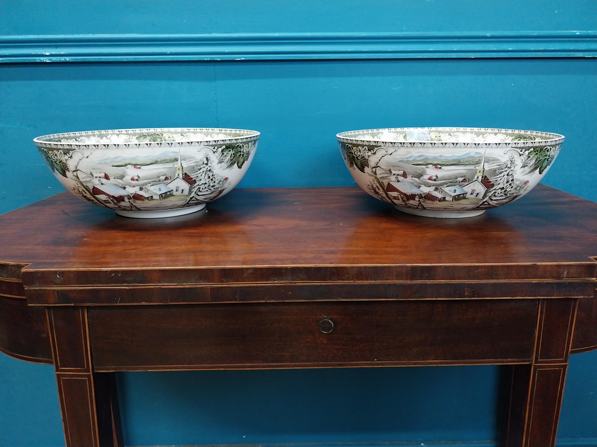 Pair of Johnson Bros ceramic bowls {11 cm H x 31 cm Dia.}.