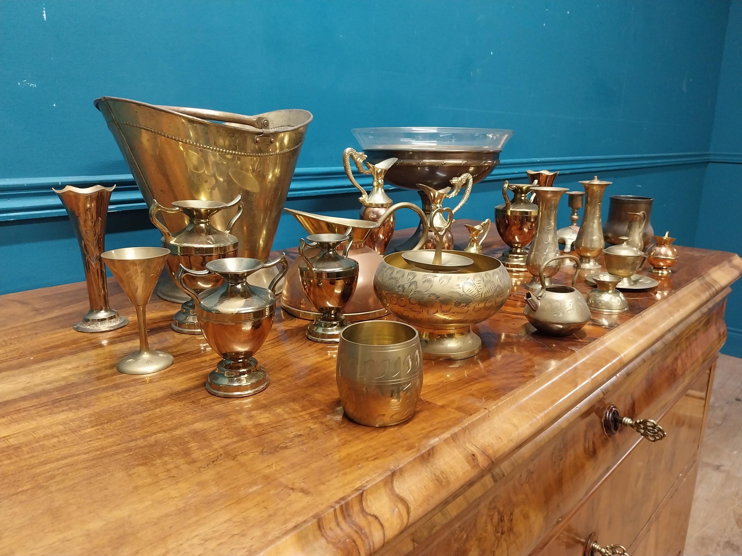 Large collection of 1950's brass including vases, bowls etc. - Image 8 of 9