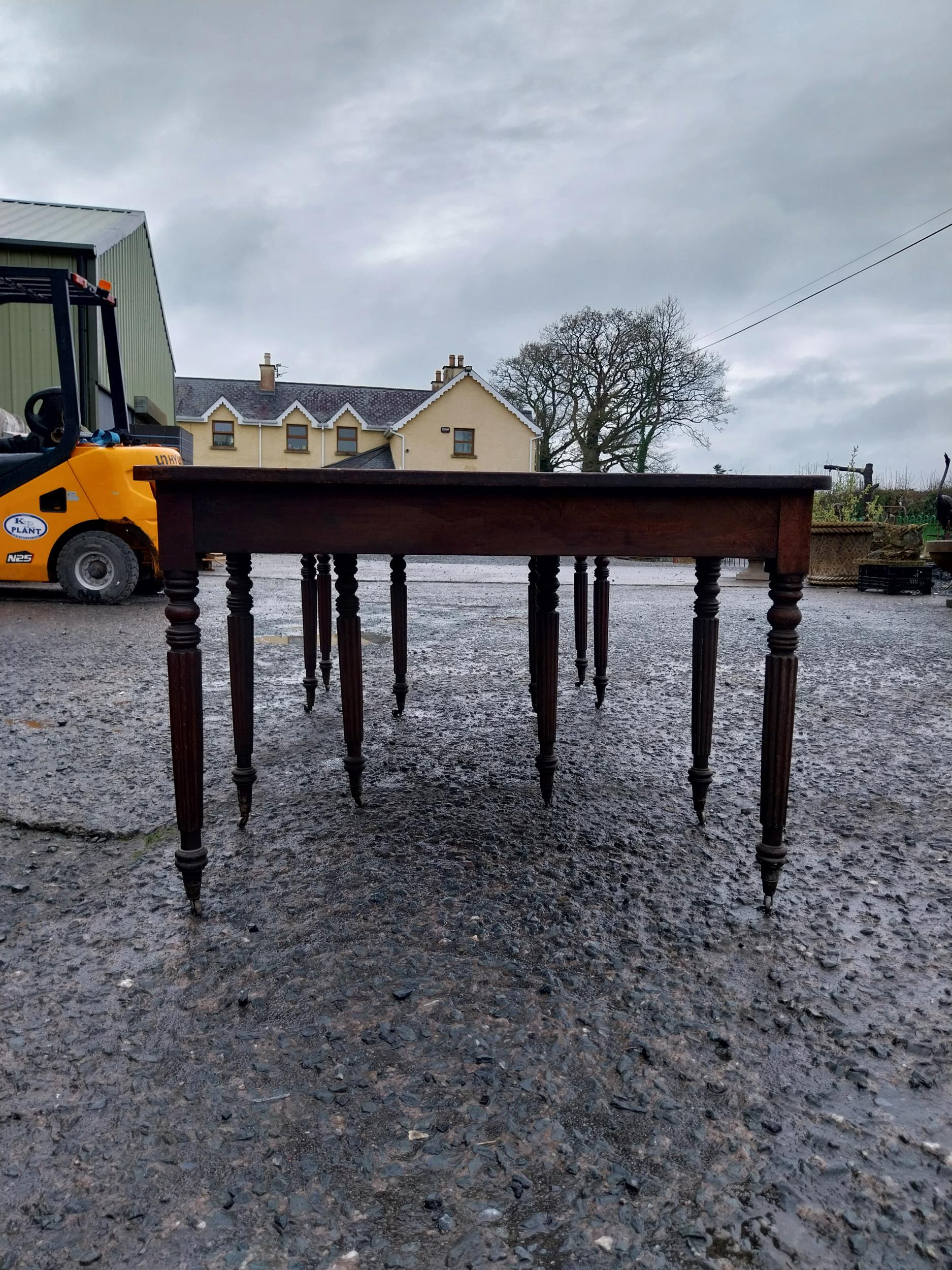 Irish Georgian mahogany economy dining table {}. - Image 3 of 4