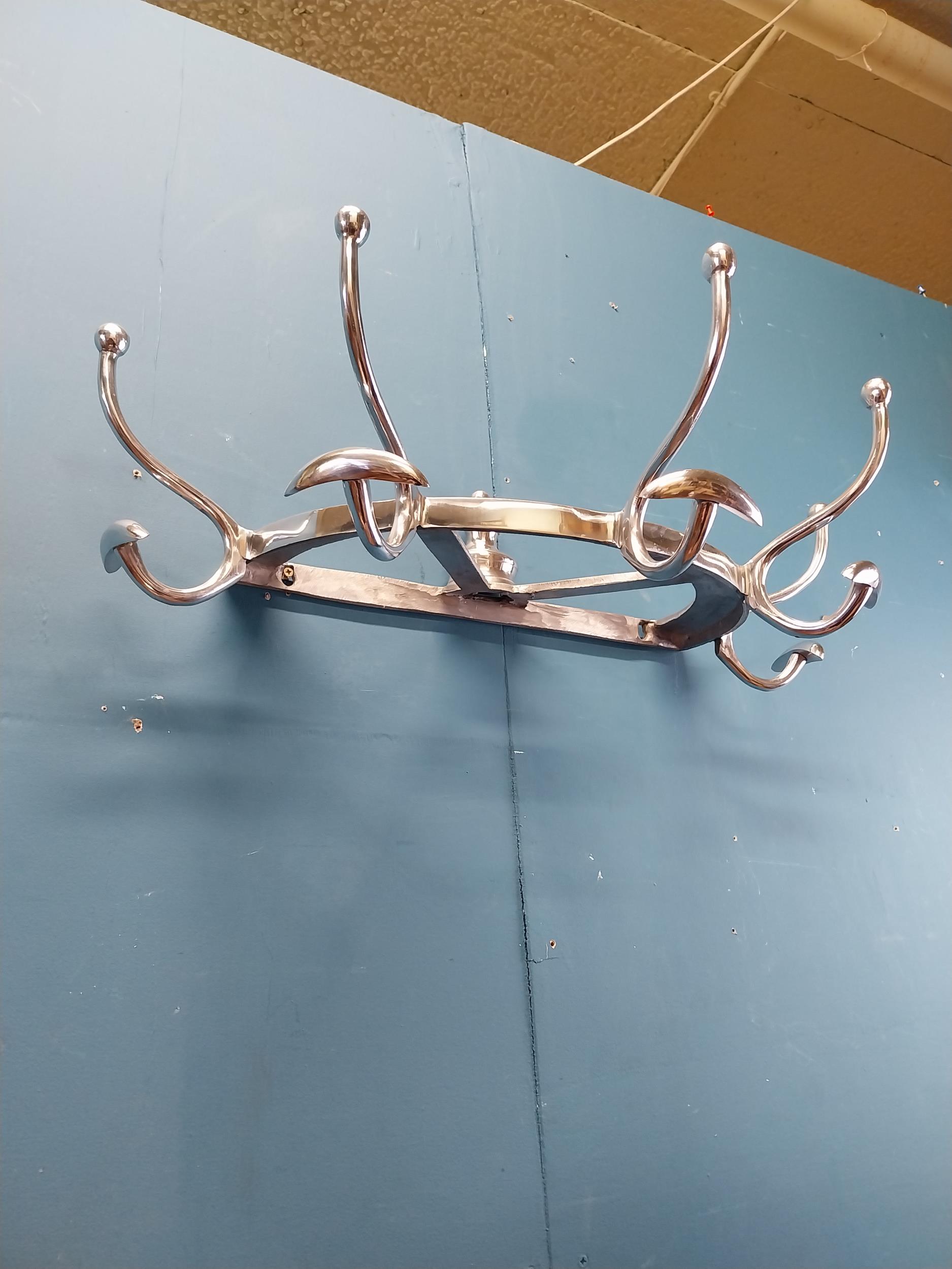 Chrome coat rack {19 cm H x 65 cm W x 34 cm D}. - Image 6 of 6