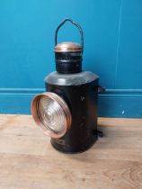 20th C. copper and metal ships lantern {45 cm H x 25 cm W x 20 cm D}.