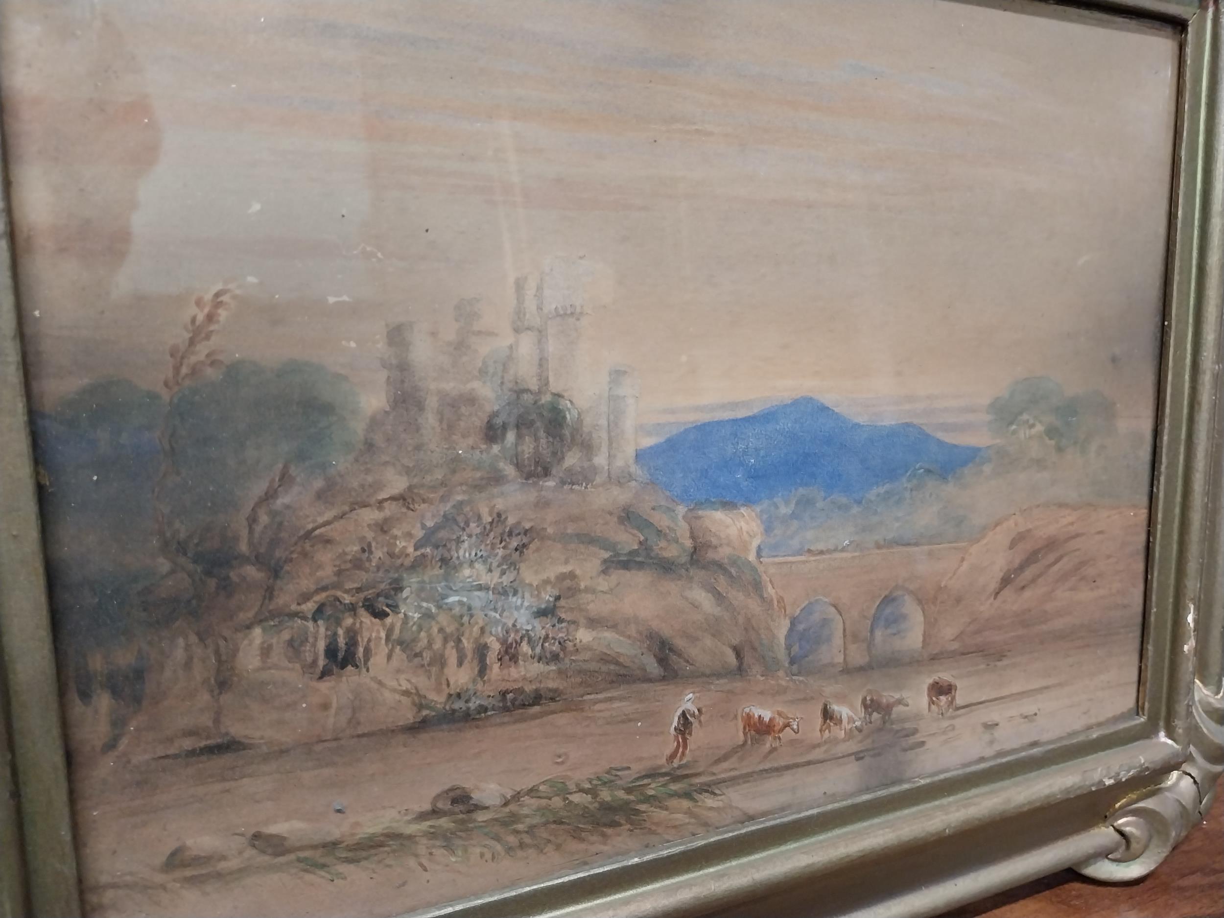 Pair of 19th C. watercolours Rural Scenes mounted in gilt frames. {37 cm H x 47 cm W}. - Image 5 of 5