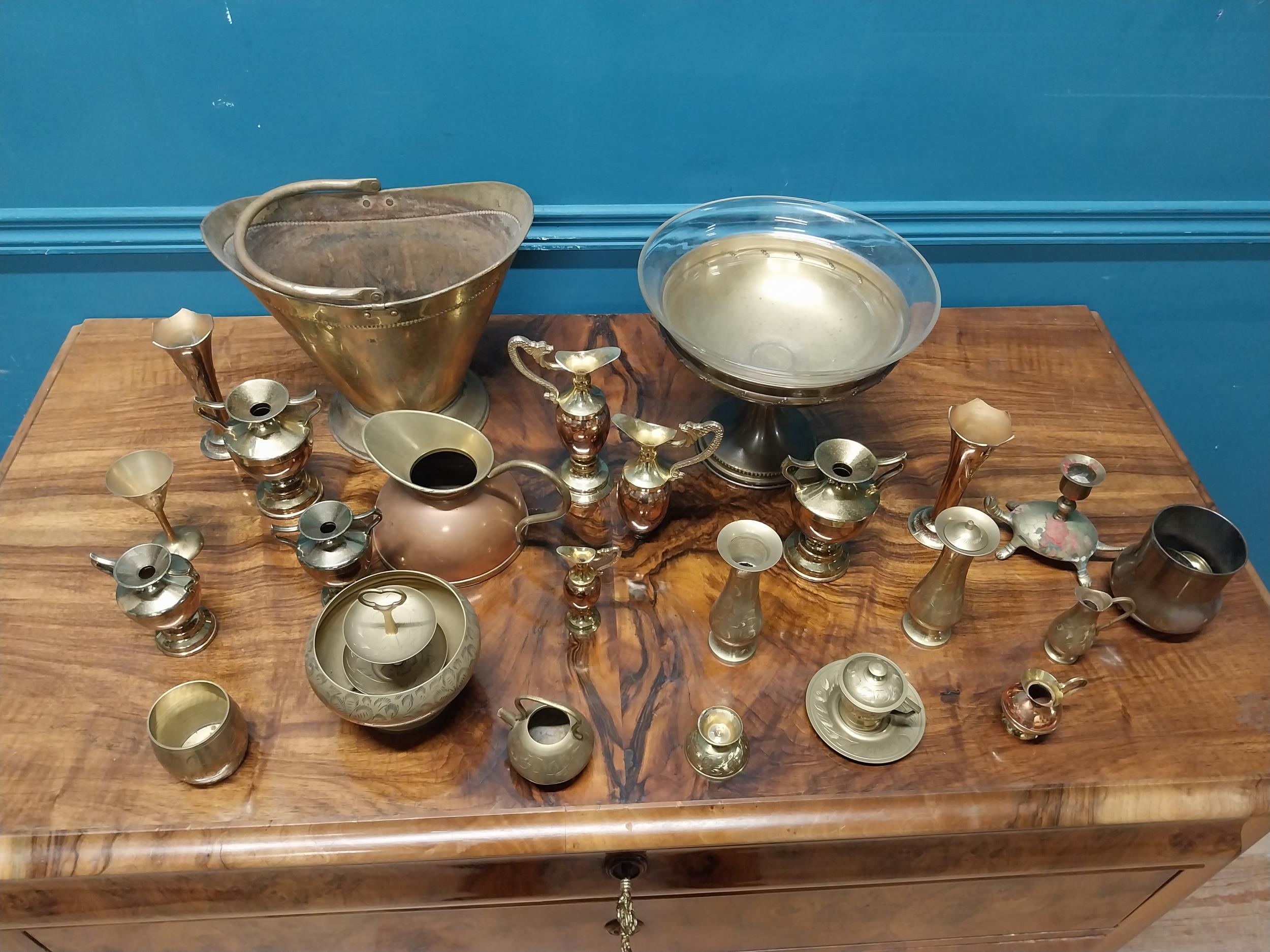 Large collection of 1950's brass including vases, bowls etc. - Image 9 of 9