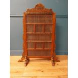 Early 20th C. hardwood fire screen with Arabic inserts.