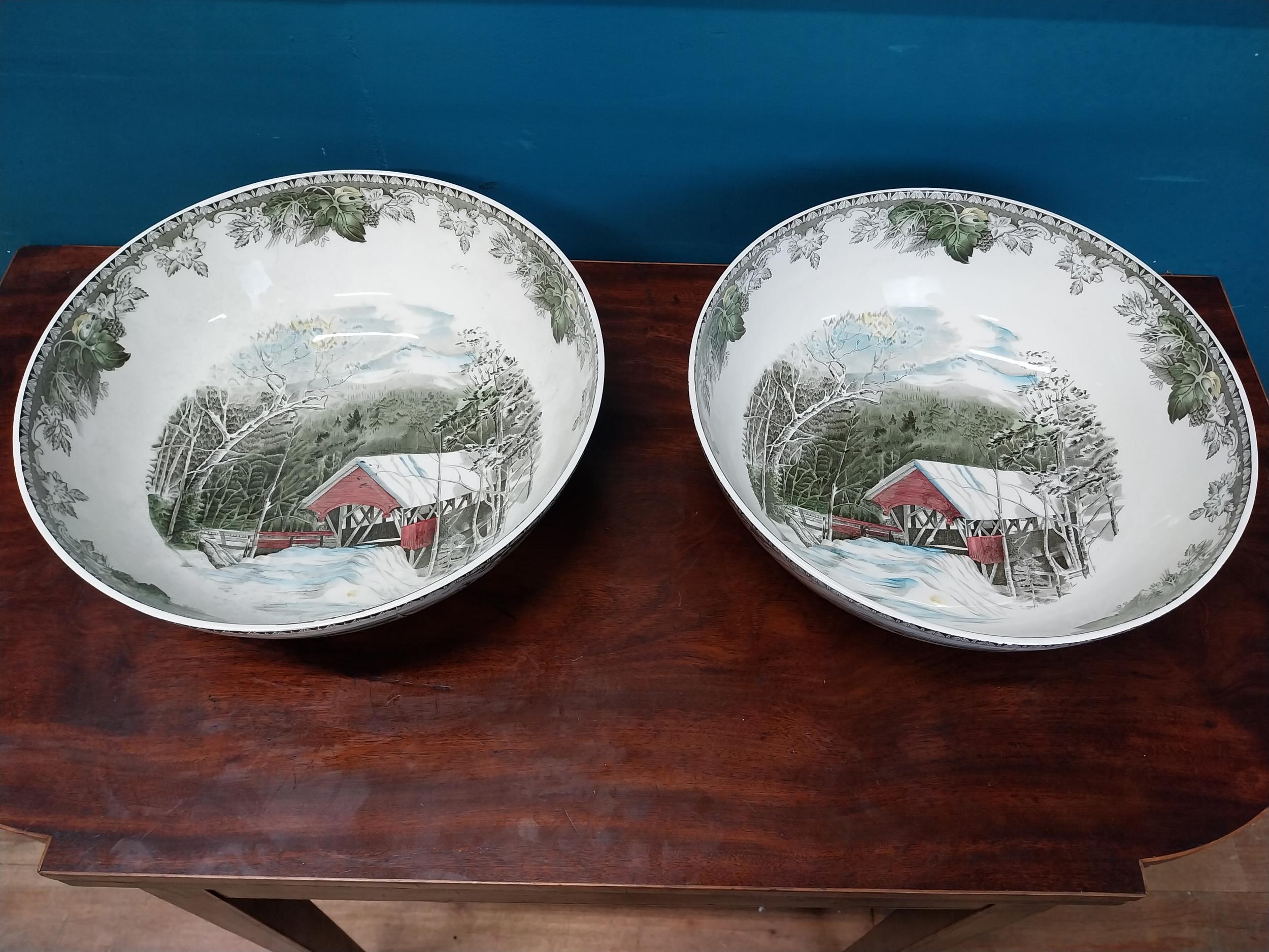 Pair of Johnson Bros ceramic bowls {11 cm H x 31 cm Dia.}. - Image 2 of 5