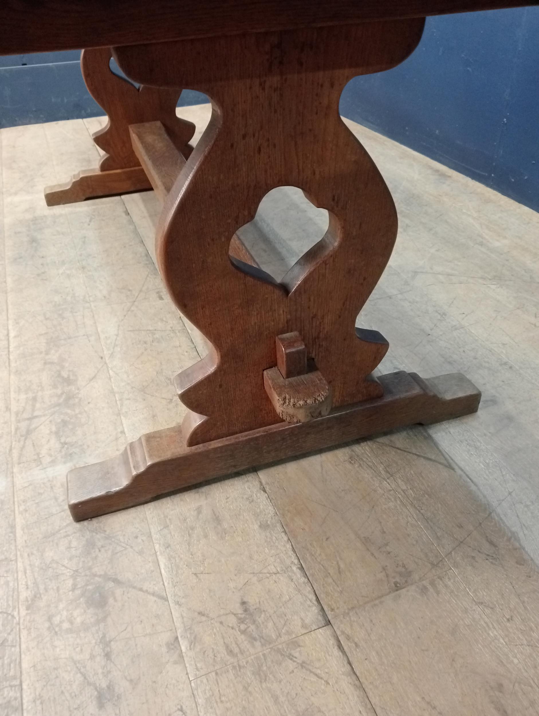 Large oak refectory table {H 75cm x W 212cm x D 87cm}. - Image 3 of 5