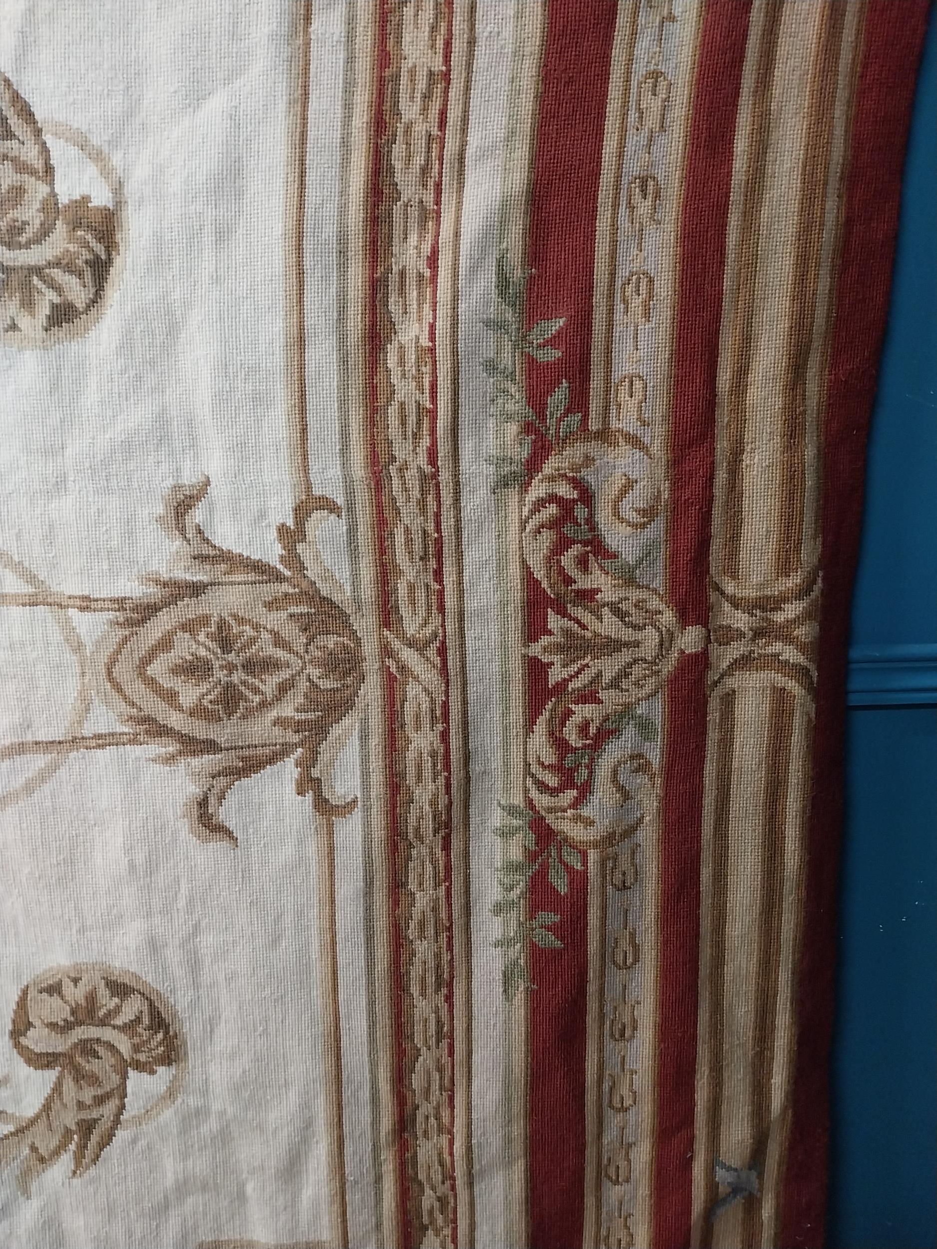 Late 19th C. French Aubusson carpet - tapestry with floral decoration. {381 cm L x 300 cm W}. - Image 5 of 6