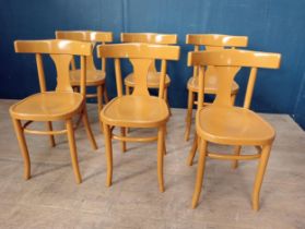 Set of six bentwood side chairs {H 80cm x W 48cm x D 40cm }.