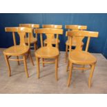 Set of six bentwood side chairs {H 80cm x W 48cm x D 40cm }.