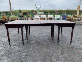 Irish Georgian mahogany economy dining table {}.