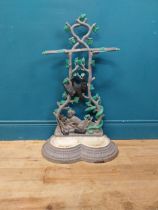 Decorative cast iron stick stand {82 cm H x 50 cm W x 24 cm D}.