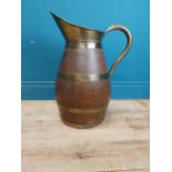 Large 19th C. oak and brass bound water jug {56 cm H x 44 cm W x 30 cm D}.