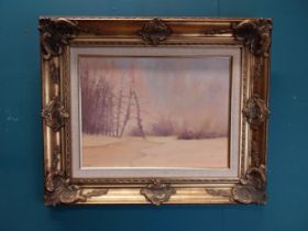 Vincent Doyle 98 oil on canvas Rye River through Carton Estate, Maynooth in decorative gilt frame
