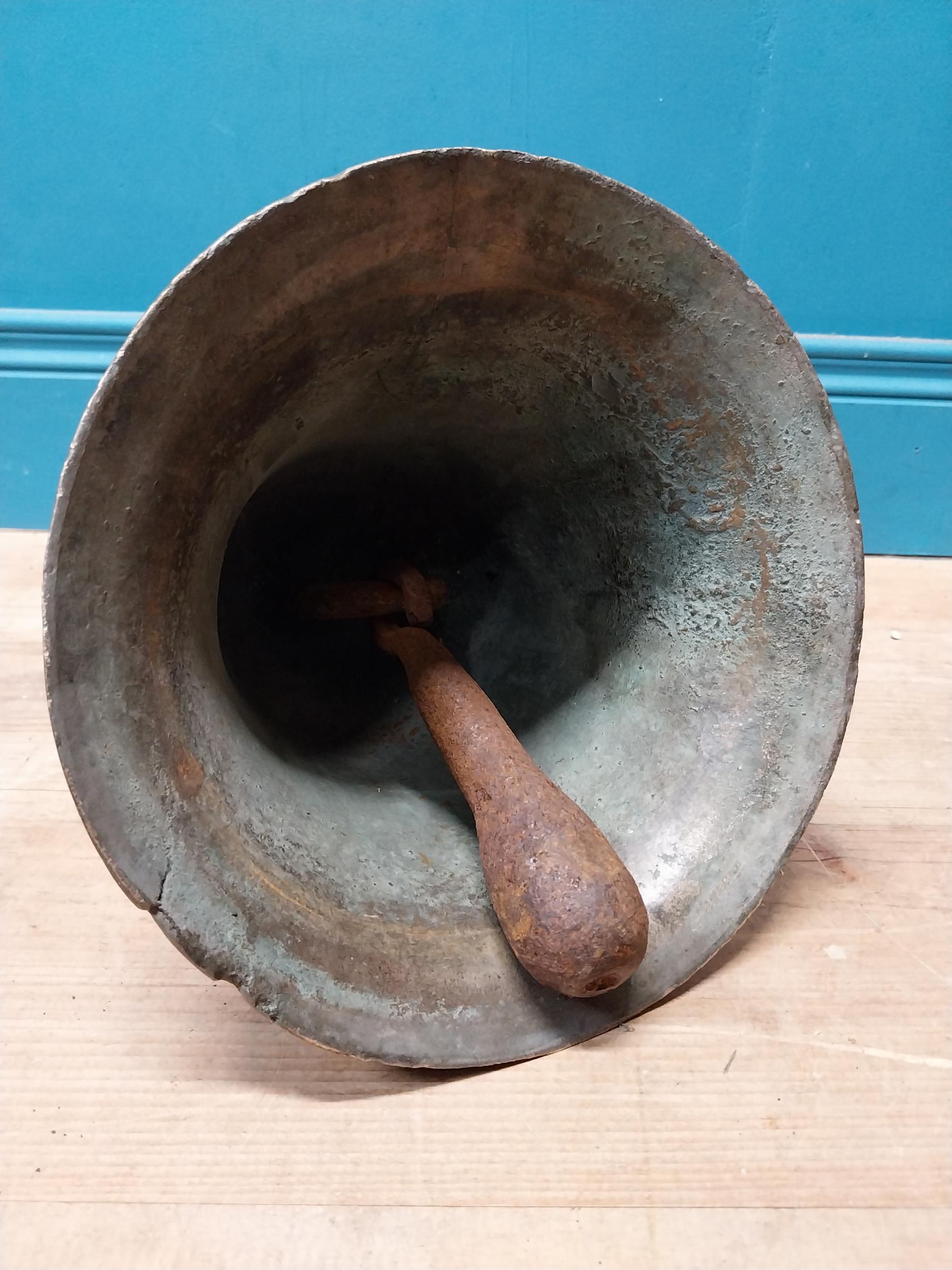 19th C. bronze bell. {30 cm H x 29 cm Dia.}. - Image 3 of 3