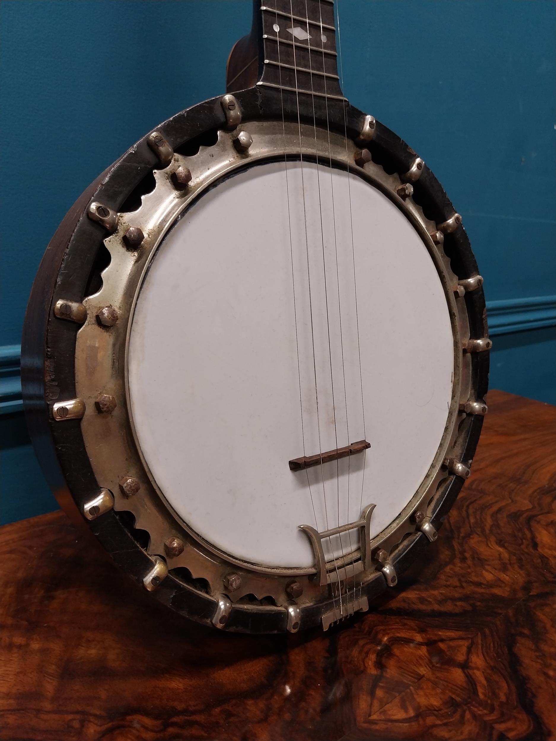 Old English five string Banjo. {93 cm L}. - Image 3 of 6