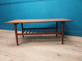 Mid Century teak coffee table. {48 cm H x 122 cm W x 50 cm D}.