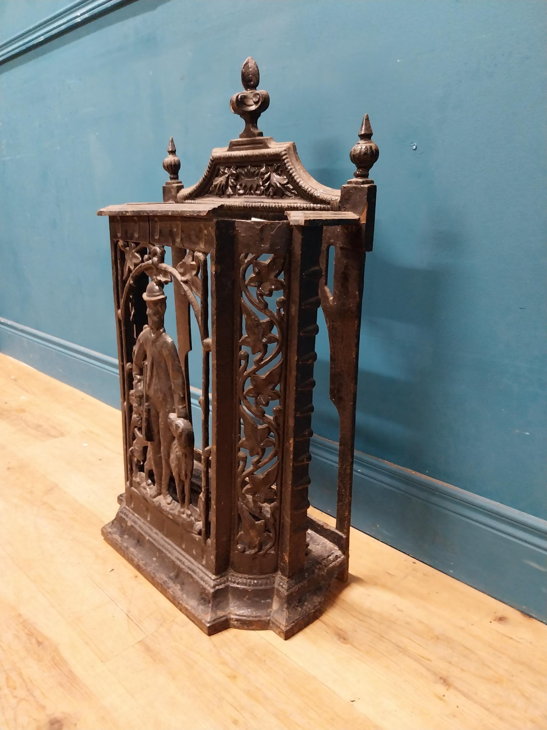 Decorative 19th C. cast iron stick stand {77 cm H x 46 cm W x 24 cm D}. - Image 6 of 6