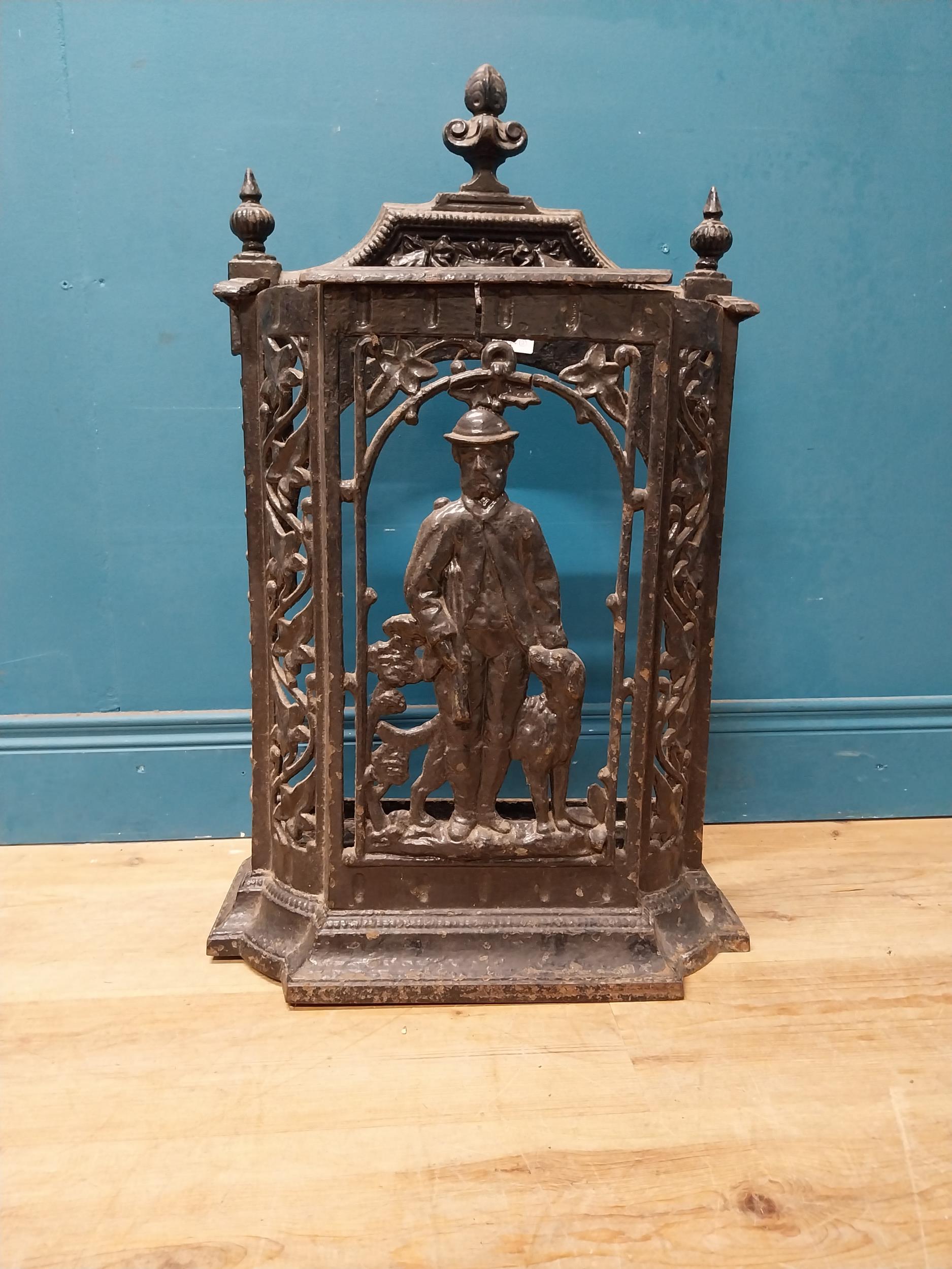 Decorative 19th C. cast iron stick stand {77 cm H x 46 cm W x 24 cm D}.