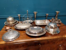 Early 20th C. collection of silver plate including vases, lidded dishes etc.