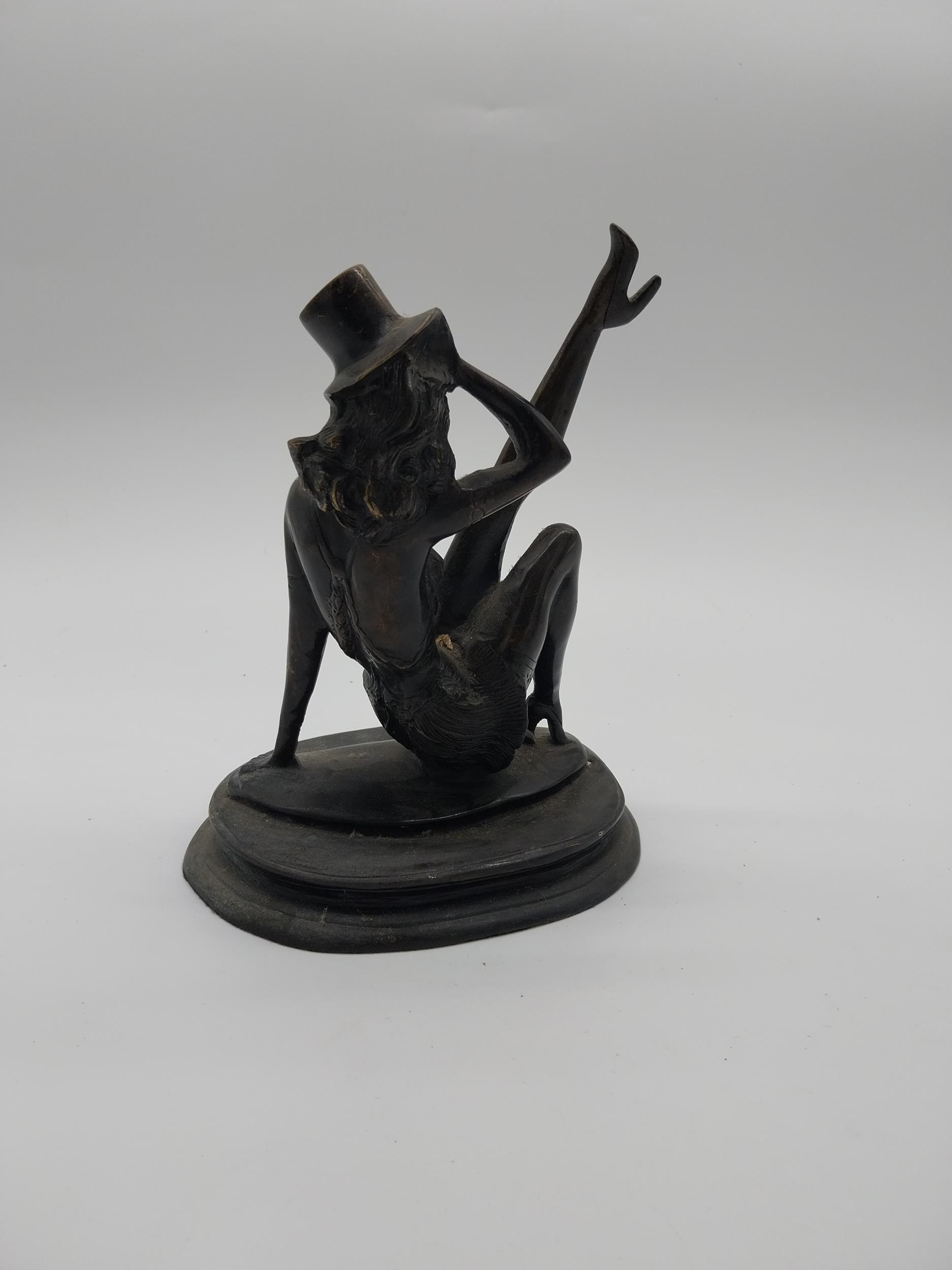 Bronze model of a Dancer with Top Hat. {23 cm H x 19 cm W x 14 cm D}. - Image 3 of 4