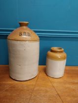 Early 20th C. stoneware SRD flagon and stoneware jar. {32 cm H x 18 cm Dia.} and {17 cm H x 12 cm