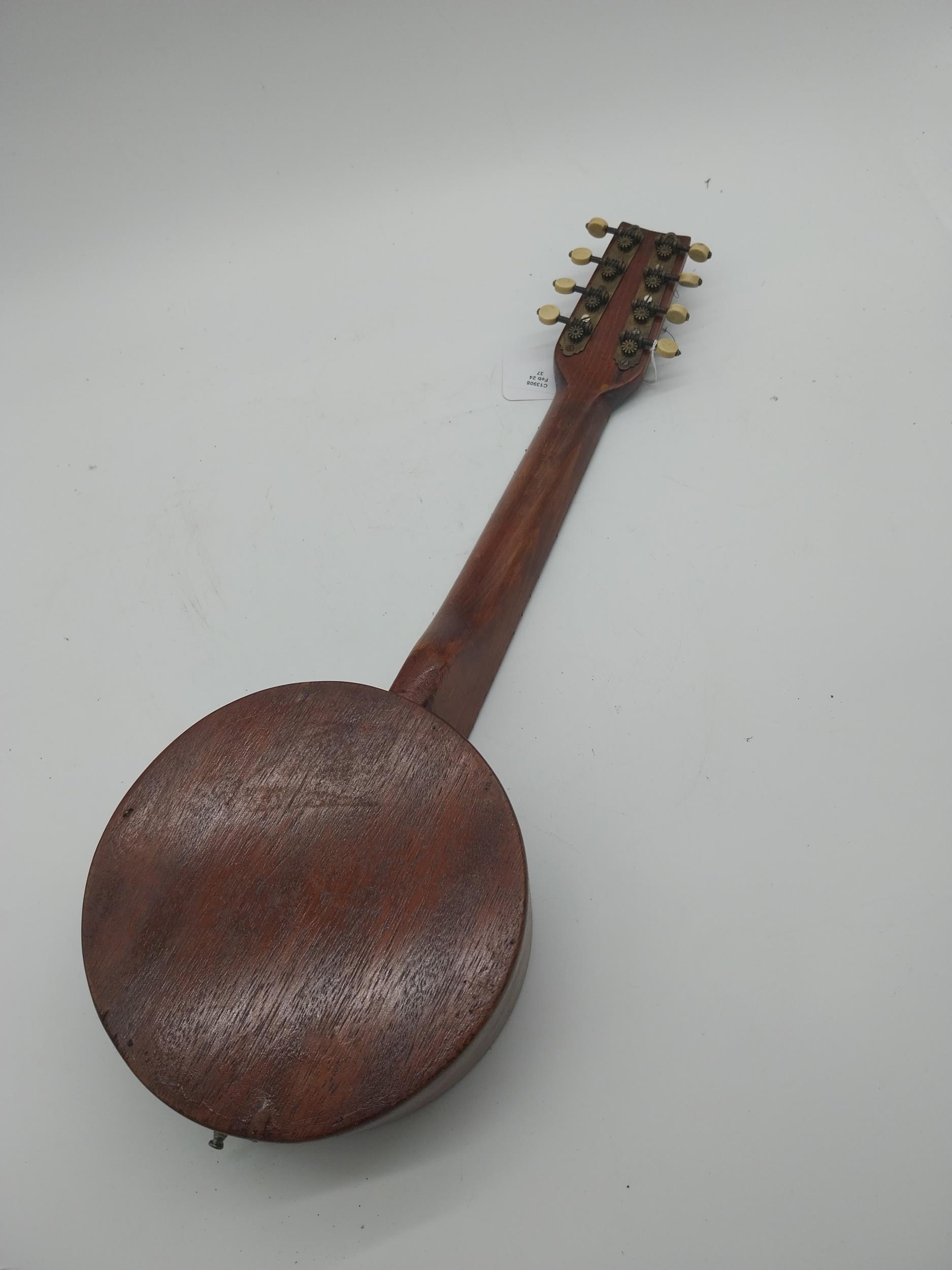 Mahogany eight string ukelele. {52 cm L x 17 cm W x 8 cm D]. - Image 6 of 7