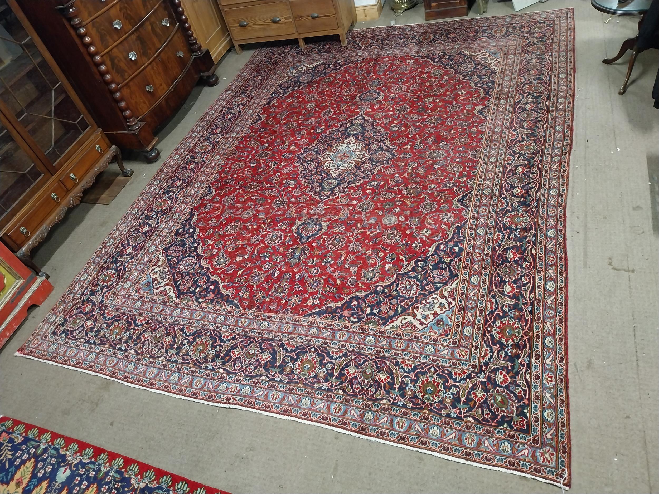 Good quality Persian carpet square. {380 cm L x 280 cm W}.
