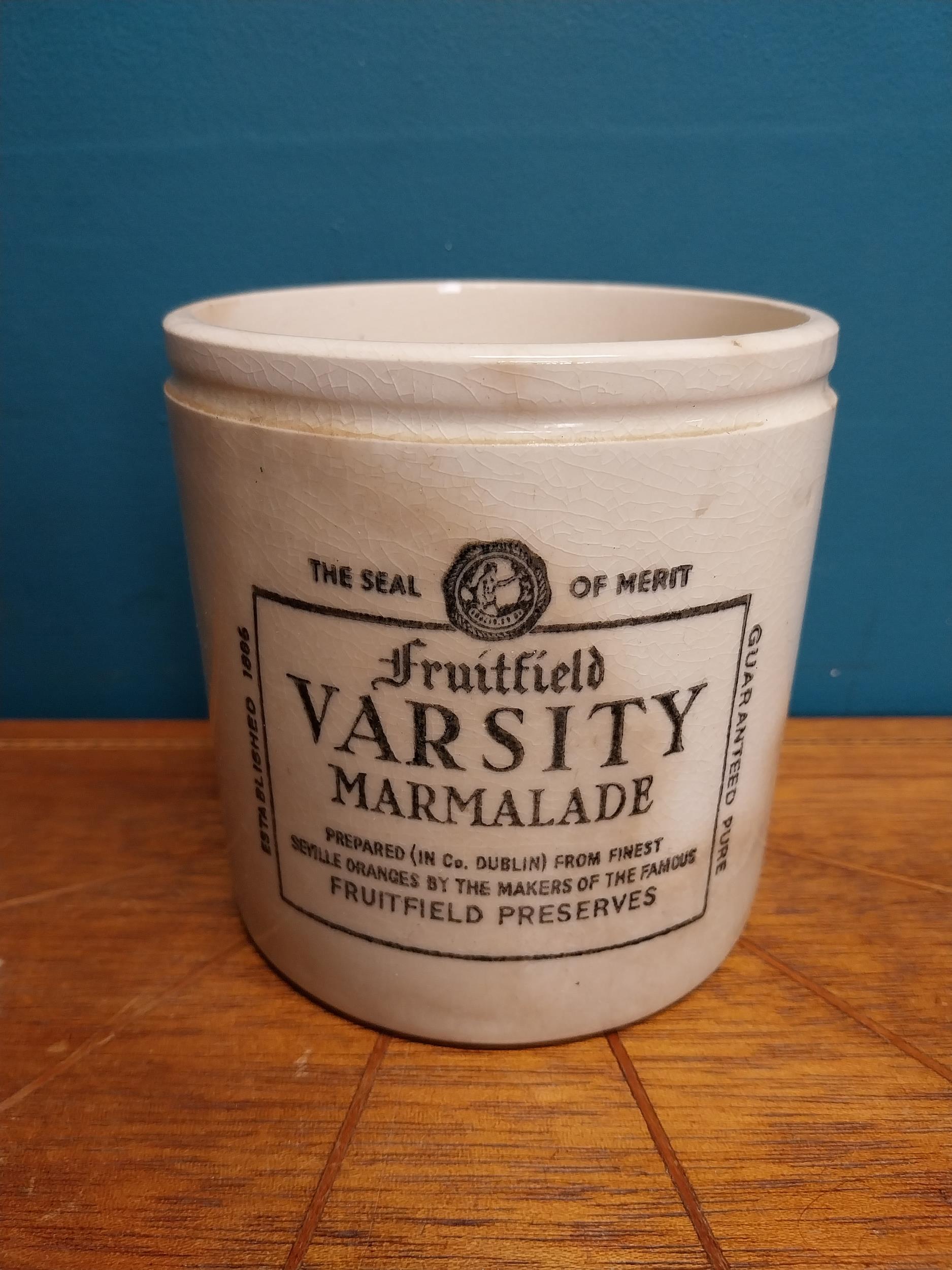 Three stoneware marmalade jars - Fruitfield Old Extra Time, Fruitfield Varsity and James Keiller - Image 5 of 8