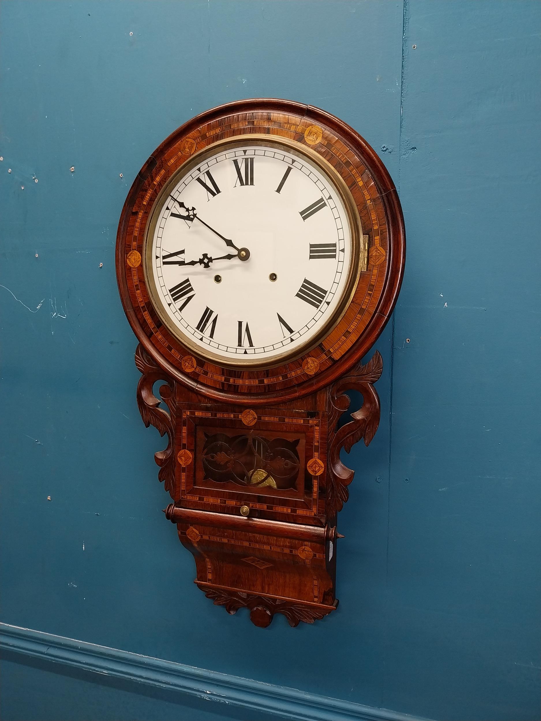 Victorian rosewood drop dial wall clock {80 cm H x 42 cm W x 35 cm D]. - Image 2 of 6