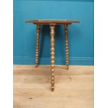 Gilt bobbin table with pine top {73 cm H x 40 cm W x 40 cm D}.