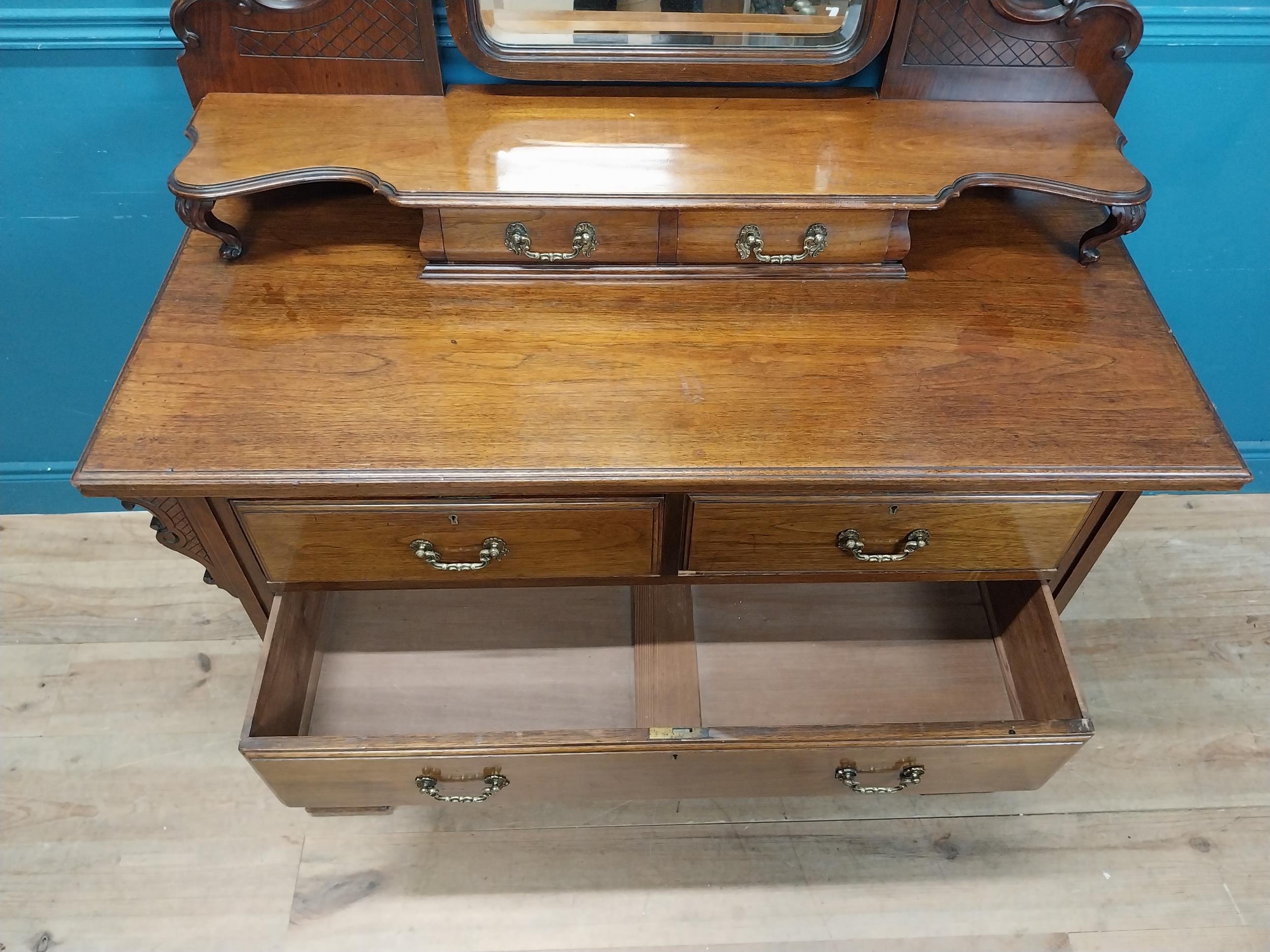 Good quality Edwardian mahogany dressing table with mirrored back above two short drawers and two - Image 8 of 8