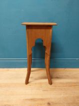 Early 20th C. mahogany jardiniere stand raised on tapered legs {61 cm H x 30 cm W x 30 cm D}.