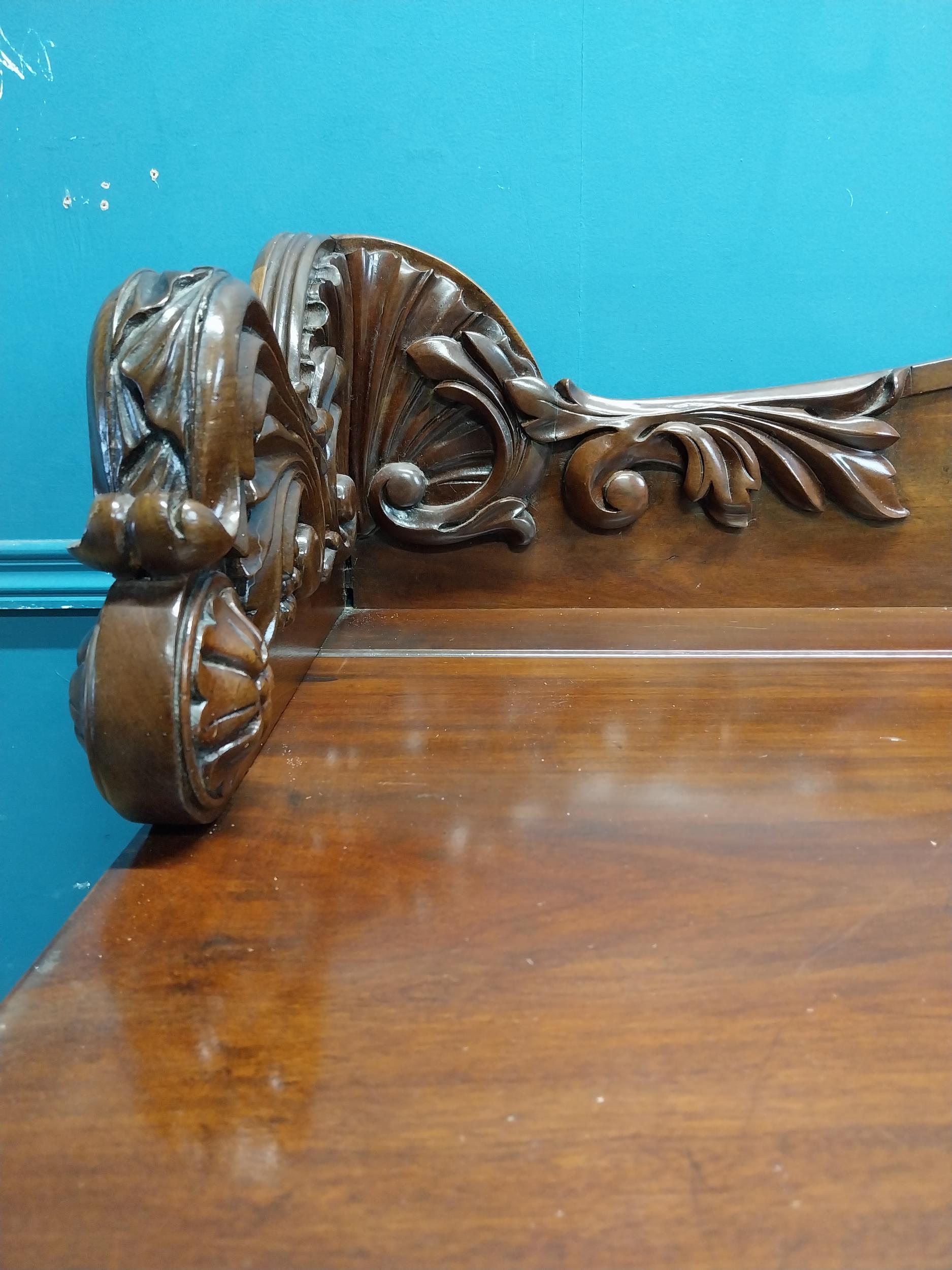 Good quality Irish William IV mahogany server with carved gallery back raised on carved cabriole - Image 8 of 8