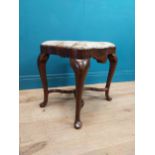 Edwardian mahogany stool with upholstered tapestry seat in the Queen Anne style. {50 cm H x 53 cm