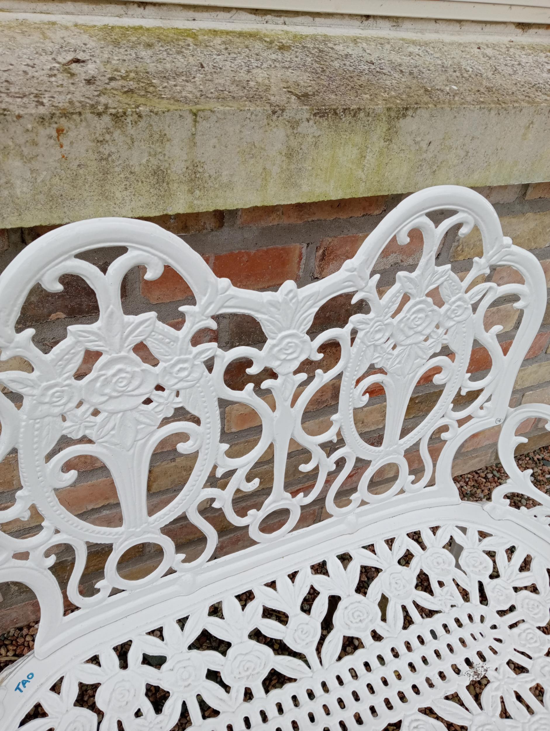 Cast aluminium two seater garden bench {H 84cm x W 100cm x D 50cm }. - Image 3 of 3