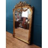 Decorative French gilt mirror {192 cm H x 120 cm W}.