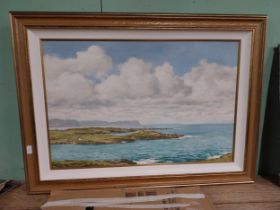 Frank Egglington Horn Head Dooey - Atlantic Drive Oil on Canvas. Signed {60cm H x 89cm W}