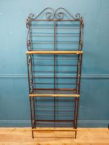 Good quality early 20th C. brass and wrought iron Boulangerie rack. {191 cm H x 70 cm W x 24 cm D}