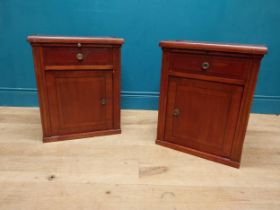 Pair of Edwardian mahogany bedside lockers with single drawer above blind door {55 cm H x 45 cm W