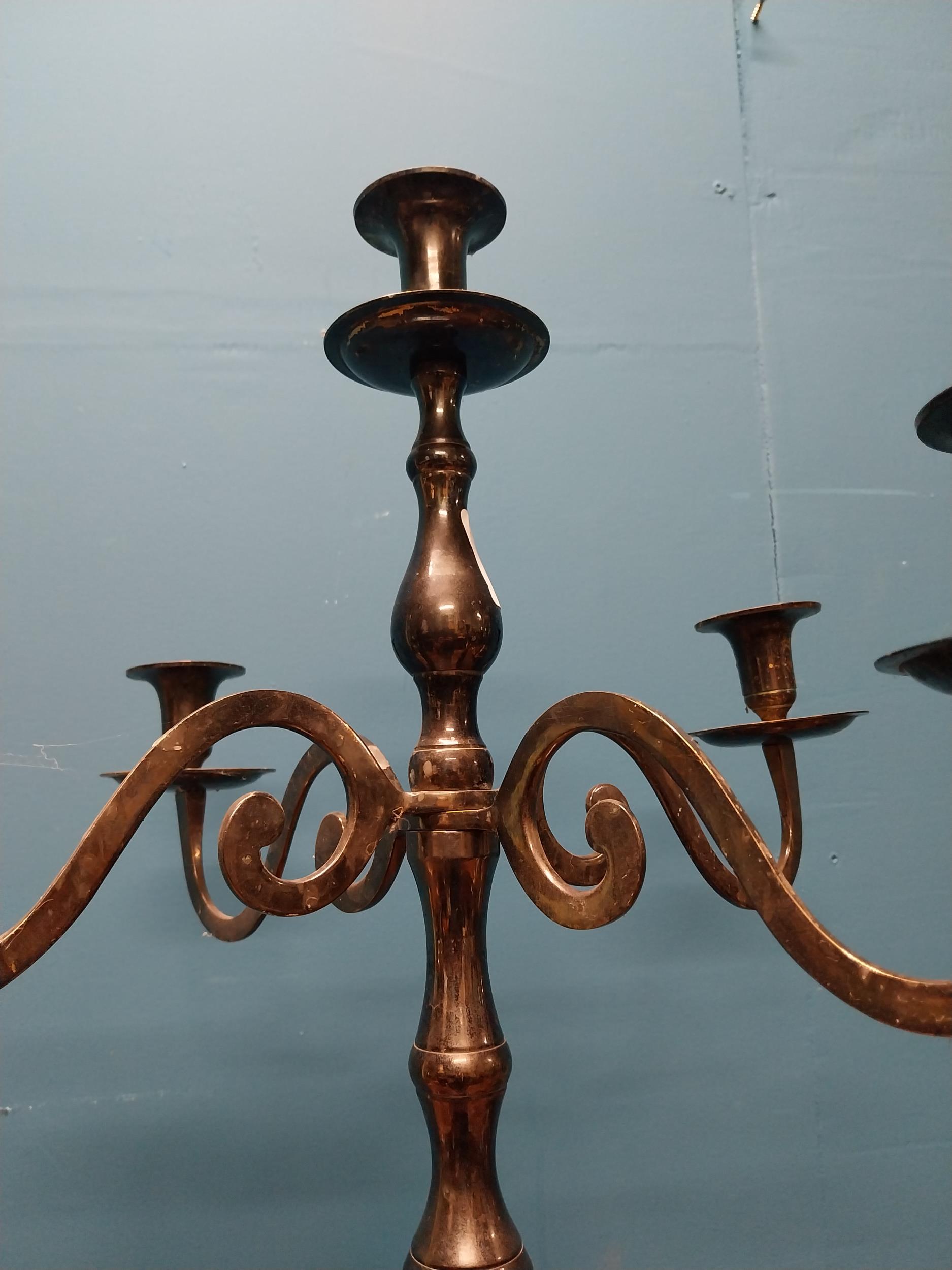 Silver plate four branch candelabra {96 cm H x 40 cm Dia.}. - Image 3 of 3