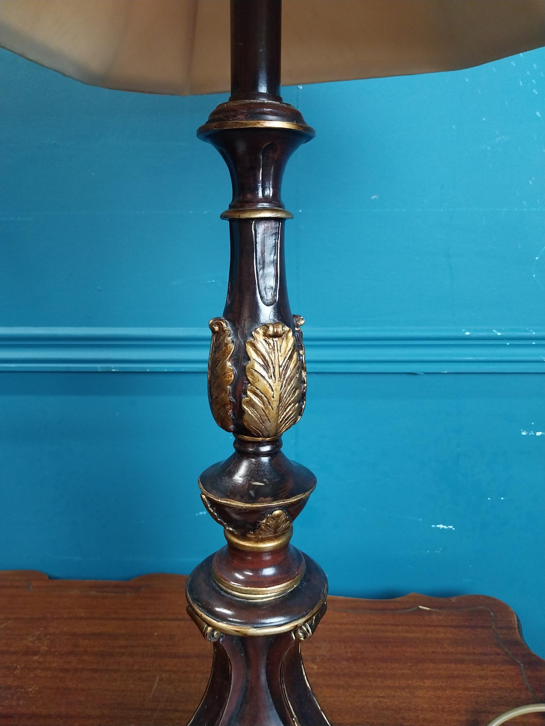 Pair of decorative table lamps with cloth shades. {80 cm H x 31 cm Dia.}. - Image 4 of 6