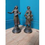 Pair of 19th C. spelter figures {36 cm H x 13 cm Dia.}.