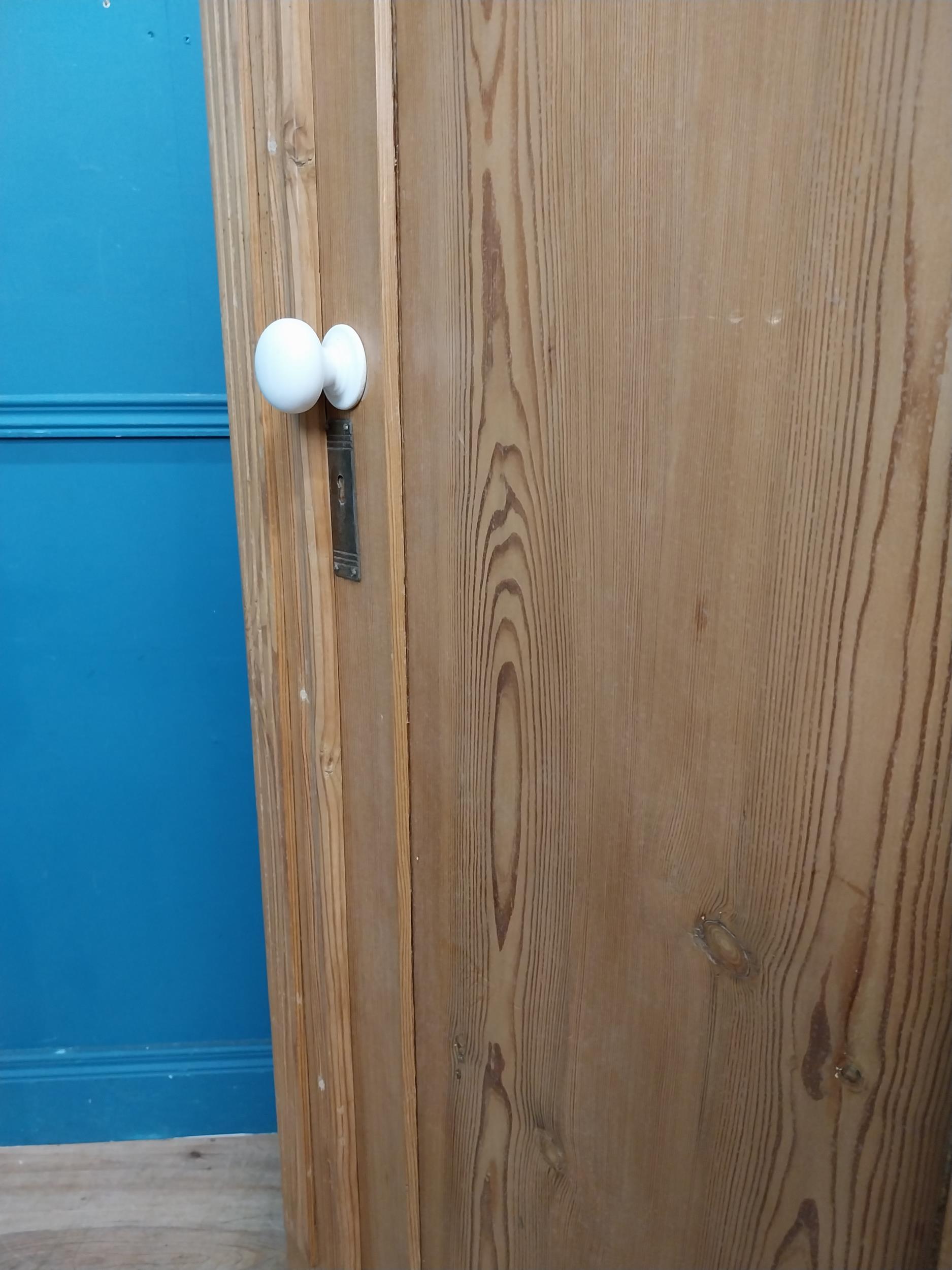 Stripped pine single door kitchen cupboard with six graduated inner shelves. {188 cm H x 88 cm W x - Image 5 of 7